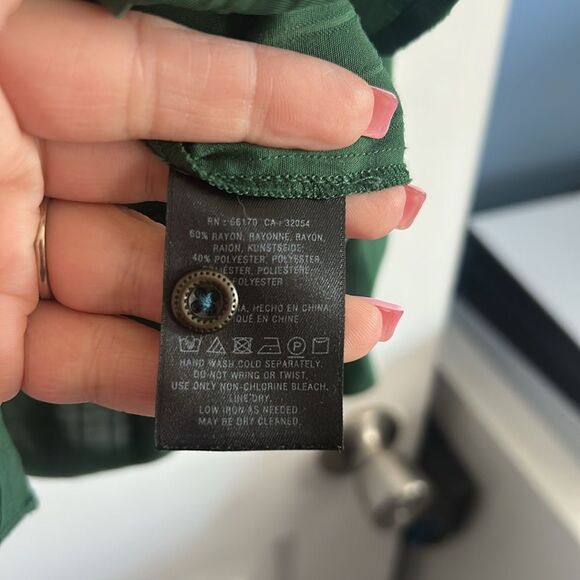 Anthropologie Maeve Avignon Emerald Button Down Blouse Size S - Picture 6 of 7